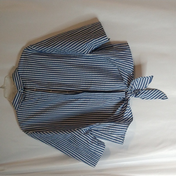 Zara Trafaluc Striped Tie Back Blouse - Picture 4 of 4